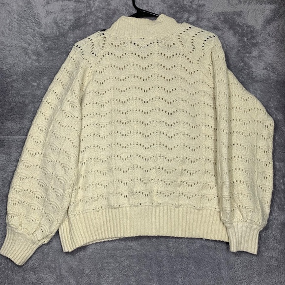 Time and Tru Women’s Sweater XL Beige Cream Open Knit Long Sleeve Pullover - Picture 7 of 7
